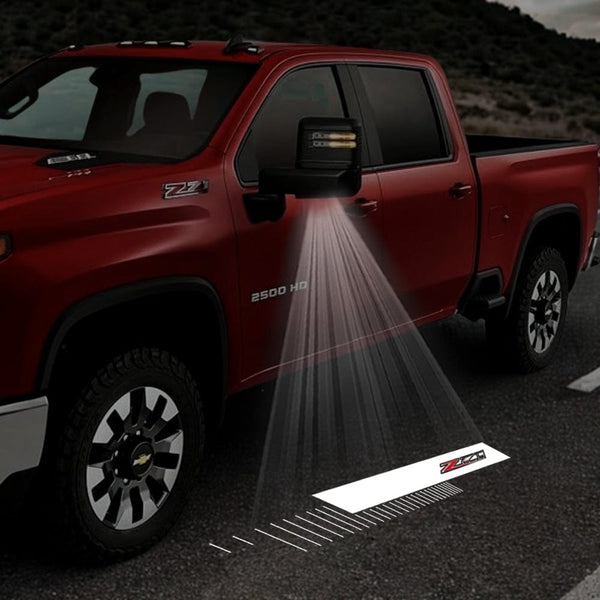 Chevrolet Chevrolet Silverado Premium Side Wing Mirror Puddle Lights Multiple Designs 2014-2025 Z71 - 1 Set - 2 Lights / Chevrolet Silverado 1500 3rd Gen - 2014-2019