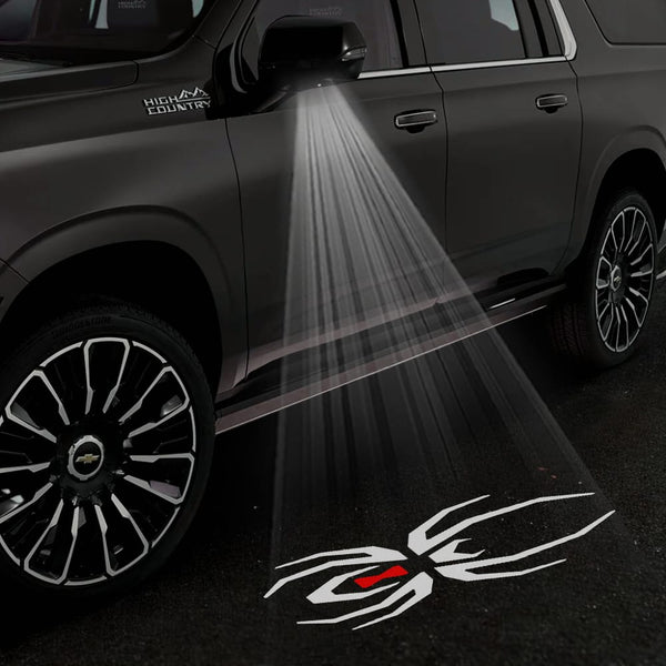 Chevrolet Chevrolet Suburban 11th/12th Gen Premium Under Side Wing Mirror Projector Puddle Lights Various Designs 2015-2026 Black Widow Edition - 1 Pair 2 Side Mirror Lights