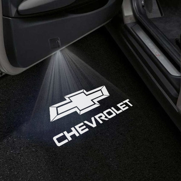 Chevrolet Chevrolet Universal Door Stick On Puddle Lights Multiple Designs Chevrolet Logo 2 - 1 Pair 2 Doors