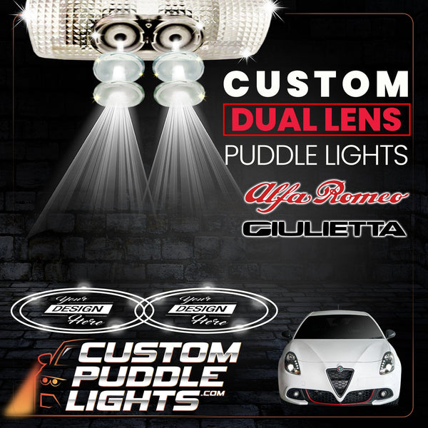 Custom Puddle Lights Custom Dual Lens LED Courtesy Door Projector Puddle Lights for Alfa Romeo Giulietta 940 2010-2020 Custom Design + 1 Pair - 2 Doors