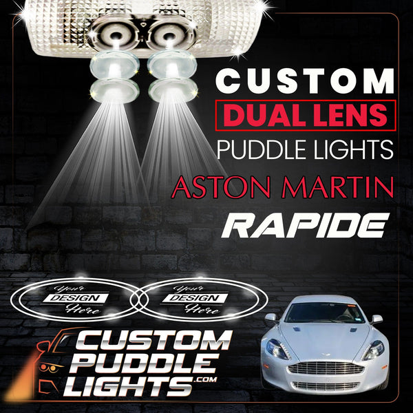 Custom Puddle Lights Custom Dual Lens LED Courtesy Door Projector Puddle Lights for Aston Martin Rapide 2010–2020 Custom Design + 1 Pair - 2 Doors