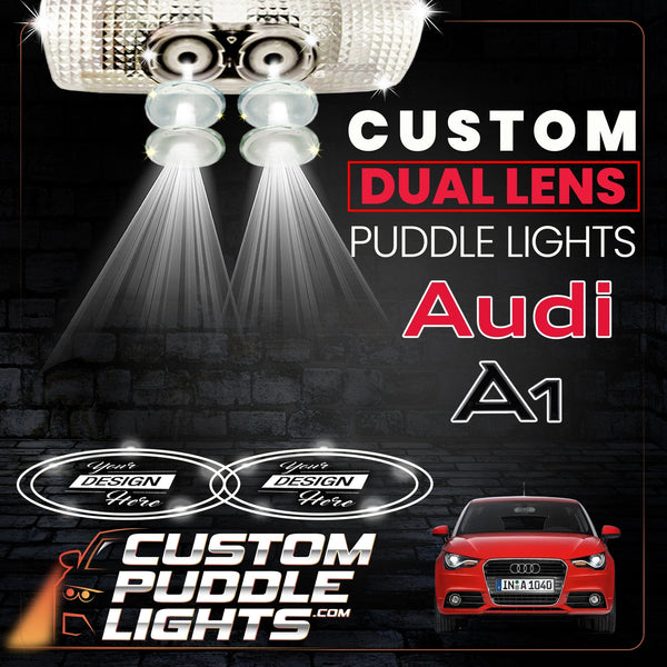 Custom Puddle Lights Custom Dual Lens LED Courtesy Door Projector Puddle Lights for Audi A1 / S1 2010-2026 Custom Design + 1 Pair - 2 Doors