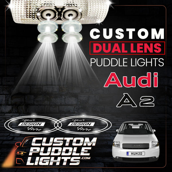 Custom Puddle Lights Custom Dual Lens LED Courtesy Door Projector Puddle Lights for Audi A2 2000-2005 Custom Design + 1 Pair - 2 Doors