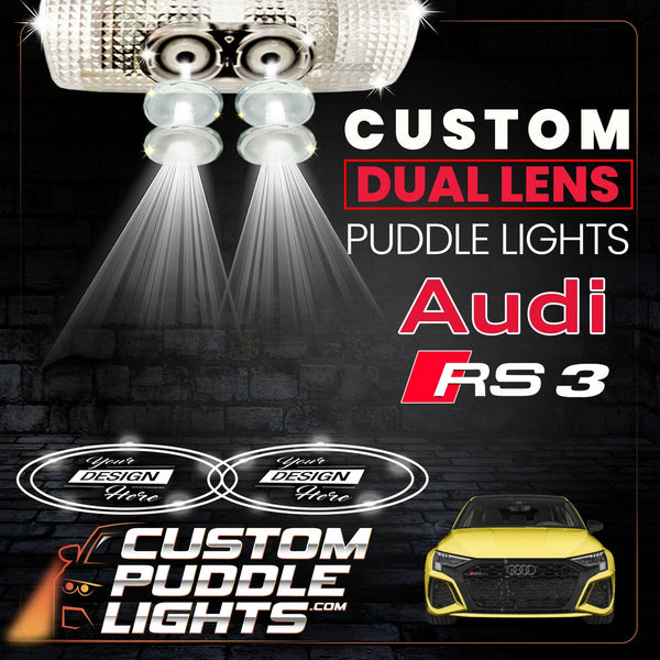Custom Puddle Lights Custom Dual Lens LED Courtesy Door Projector Puddle Lights for Audi RS3 2011-2026 Custom Design + 1 Pair - 2 Doors