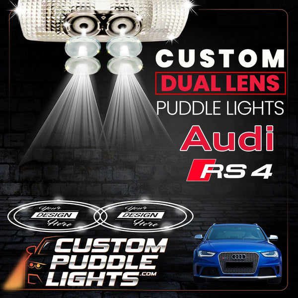 Custom Puddle Lights Custom Dual Lens LED Courtesy Door Projector Puddle Lights for Audi RS4 2006-2008 Custom Design + 1 Pair - 2 Doors