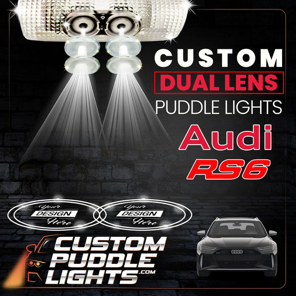 Custom Puddle Lights Custom Dual Lens LED Courtesy Door Projector Puddle Lights for Audi RS6 2002-2026 Custom Design + 1 Pair - 2 Doors