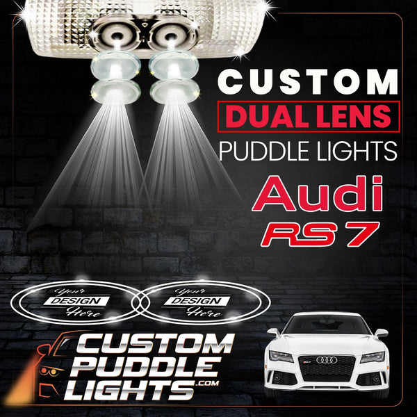 Custom Puddle Lights Custom Dual Lens LED Courtesy Door Projector Puddle Lights for Audi RS7 2013-2019 Custom Design + 1 Pair - 2 Doors