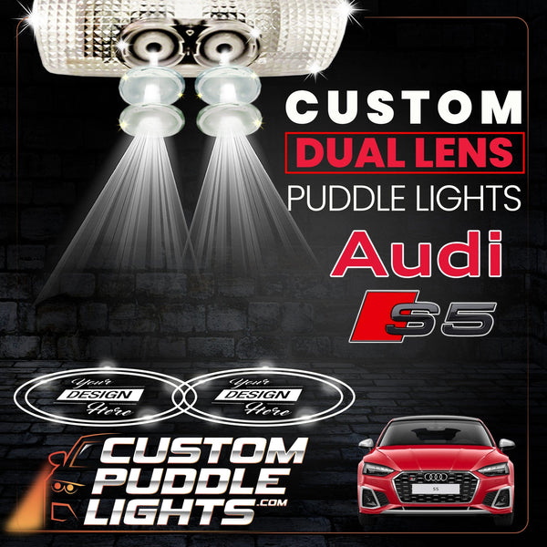 Custom Puddle Lights Custom Dual Lens LED Courtesy Door Projector Puddle Lights for Audi S5 2007-2026 Custom Design + 1 Pair - 2 Doors