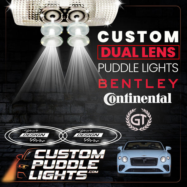 Custom Puddle Lights Custom Dual Lens LED Courtesy Door Projector Puddle Lights for Bentley Continental GT 2003-2026 Custom Design + 1 Pair - 2 Doors