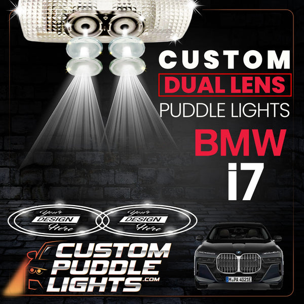Custom Puddle Lights Custom Dual Lens LED Courtesy Door Projector Puddle Lights for BMW i7 2022-2026 Custom Design + 1 Pair - 2 Doors