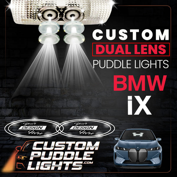 Custom Puddle Lights Custom Dual Lens LED Courtesy Door Projector Puddle Lights for BMW iX 2022-2026 Custom Design + 1 Pair - 2 Doors