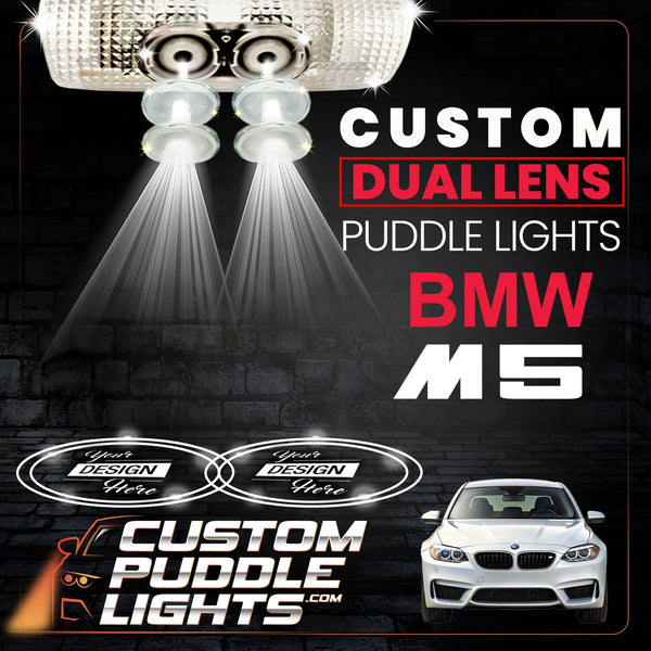 Custom Puddle Lights Custom Dual Lens LED Courtesy Door Projector Puddle Lights for BMW M5 2004-2023 Custom Design + 1 Pair - 2 Doors