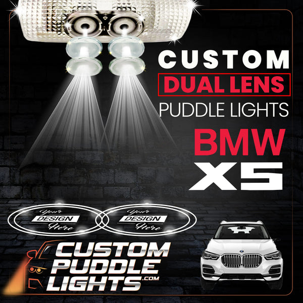 Custom Puddle Lights Custom Dual Lens LED Courtesy Door Projector Puddle Lights for BMW X5 2007-2026 Custom Design + 1 Pair - 2 Doors