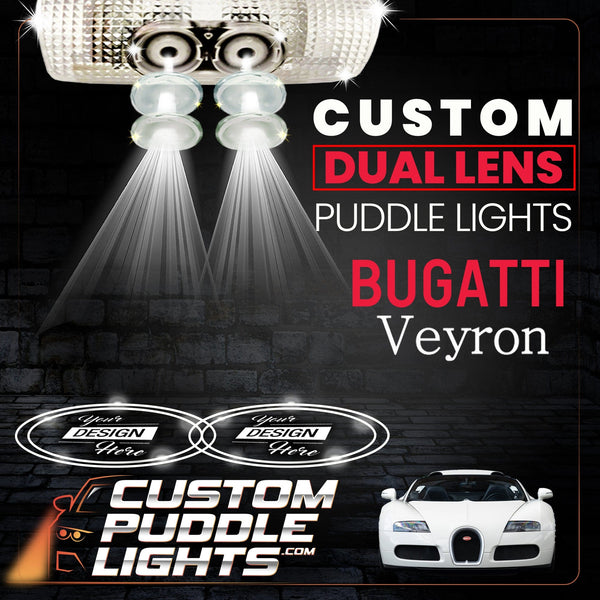 Custom Puddle Lights Custom Dual Lens LED Courtesy Door Projector Puddle Lights for Bugatti Veyron 2005-2015 Custom Design + 1 Pair - 2 Doors
