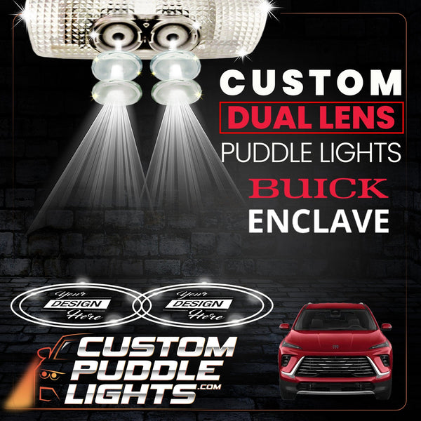 Custom Puddle Lights Custom Dual Lens LED Courtesy Door Projector Puddle Lights for Buick Enclave 2nd Gen (North America) 2018–2021 Custom Design + 1 Pair - 2 Doors