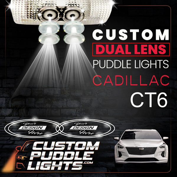 Custom Puddle Lights Custom Dual Lens LED Courtesy Door Projector Puddle Lights for Cadillac CT6 2016-2026 Custom Design + 1 Pair - 2 Doors