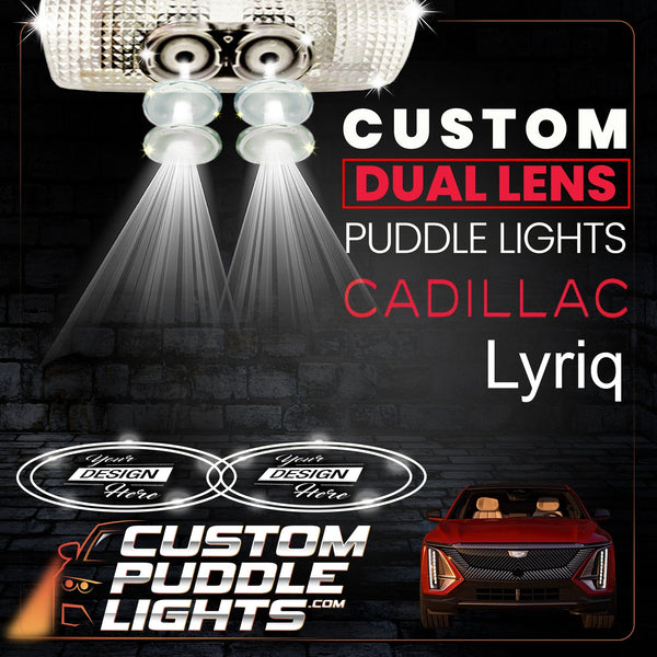 Custom Puddle Lights Custom Dual Lens LED Courtesy Door Projector Puddle Lights for Cadillac Lyriq 2023-2026 Custom Design + 1 Pair - 2 Doors