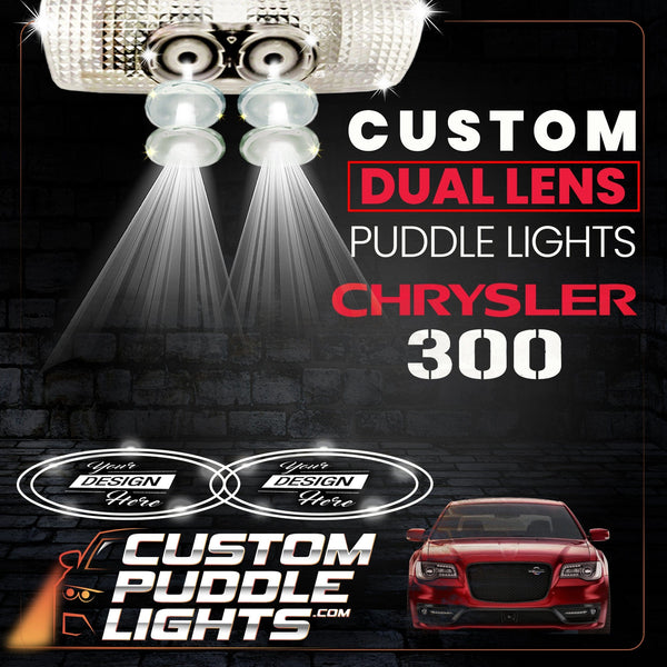Custom Puddle Lights Custom Dual Lens LED Courtesy Door Projector Puddle Lights for Chrysler 300 2005-2023 Custom Design + 1 Pair - 2 Doors