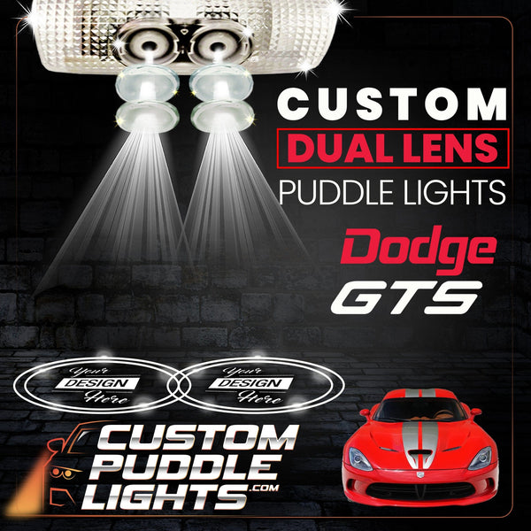 Custom Puddle Lights Custom Dual Lens LED Courtesy Door Projector Puddle Lights for Dodge GTS 2007-2014 Custom Design + 1 Pair - 2 Doors