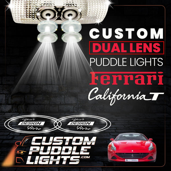 Custom Puddle Lights Custom Dual Lens LED Courtesy Door Projector Puddle Lights for Ferrari California T 2015-2018 Custom Design + 1 Pair - 2 Doors