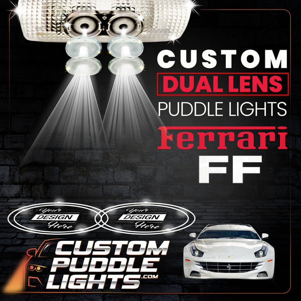 Custom Puddle Lights Custom Dual Lens LED Courtesy Door Projector Puddle Lights for Ferrari FF 2011-2016 Custom Design + 1 Pair - 2 Doors
