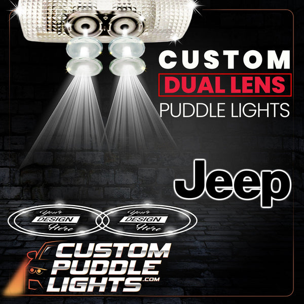 Custom Puddle Lights Custom Dual Lens LED Courtesy Door Projector Puddle Lights for Jeep Custom Design + 1 Pair - 2 Doors