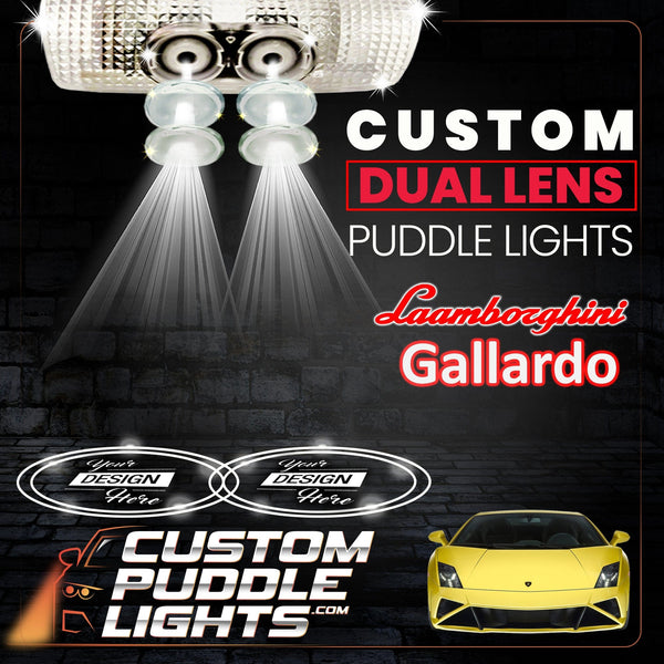 Custom Puddle Lights Custom Dual Lens LED Courtesy Door Projector Puddle Lights for Lamborghini Gallardo 2004-2014 Custom Design + 1 Pair - 2 Doors
