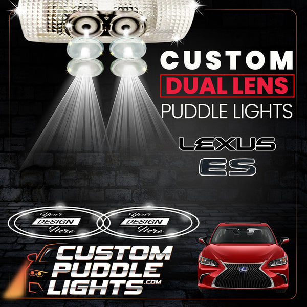 Custom Puddle Lights Custom Dual Lens LED Courtesy Door Projector Puddle Lights for Lexus ES 2007-2025 Custom Design + 1 Pair - 2 Doors