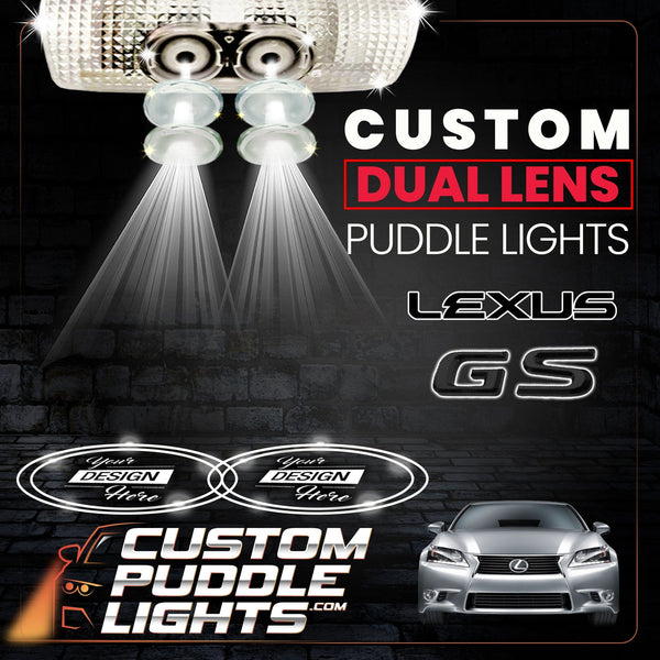Custom Puddle Lights Custom Dual Lens LED Courtesy Door Projector Puddle Lights for Lexus GS 2012-2020 Custom Design + 1 Pair - 2 Doors