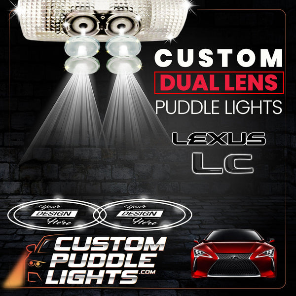 Custom Puddle Lights Custom Dual Lens LED Courtesy Door Projector Puddle Lights for Lexus LC 2017-2026 Custom Design + 1 Pair - 2 Doors