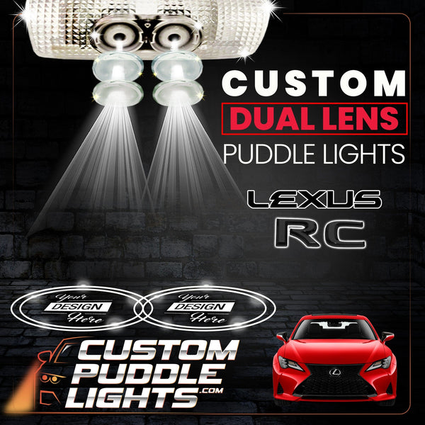 Custom Puddle Lights Custom Dual Lens LED Courtesy Door Projector Puddle Lights for Lexus RC 2014-2026 Custom Design + 1 Pair - 2 Doors