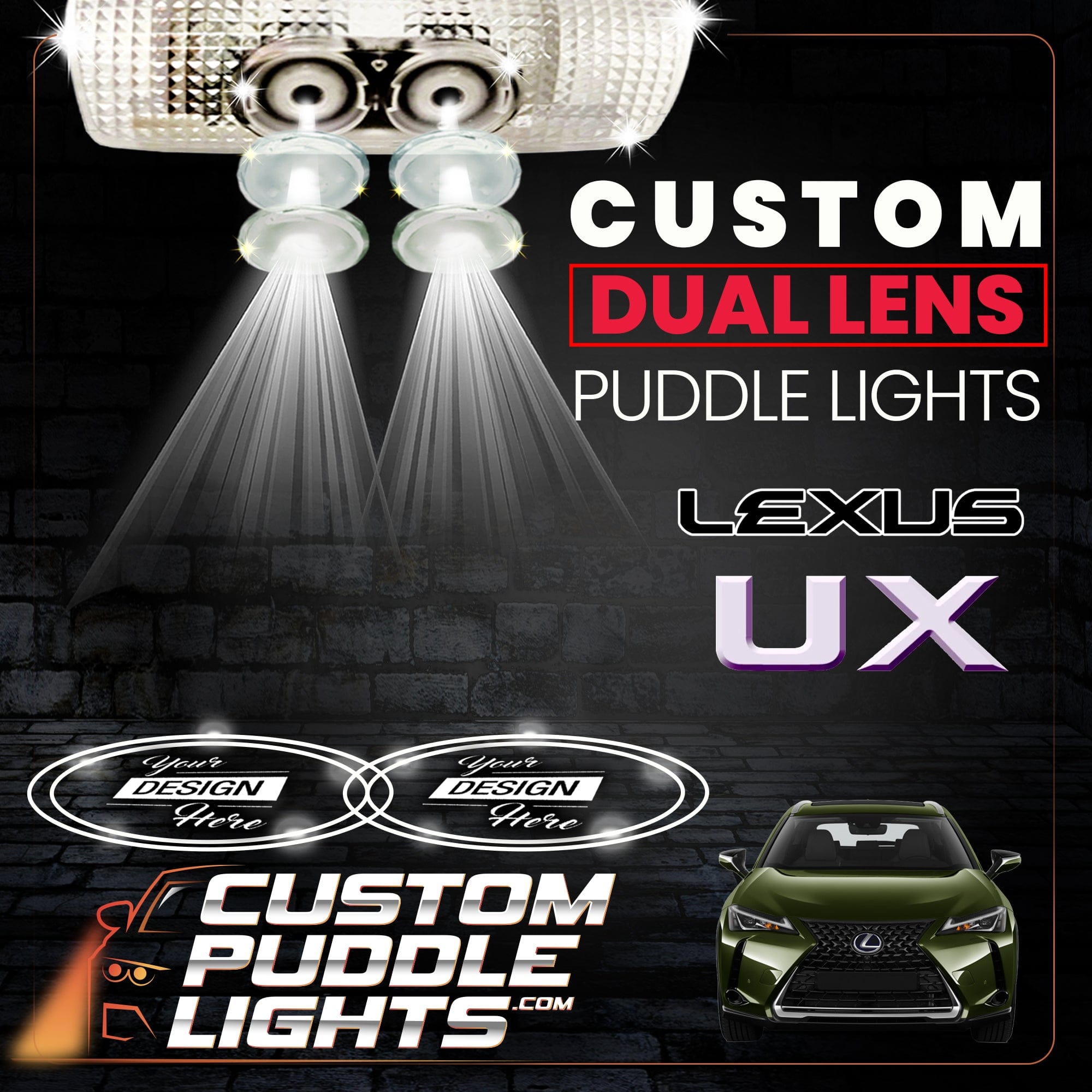 Lexuz Light Custom Dual Lens LED Courtesy Door Projector Puddle Lights for Lexus U ...