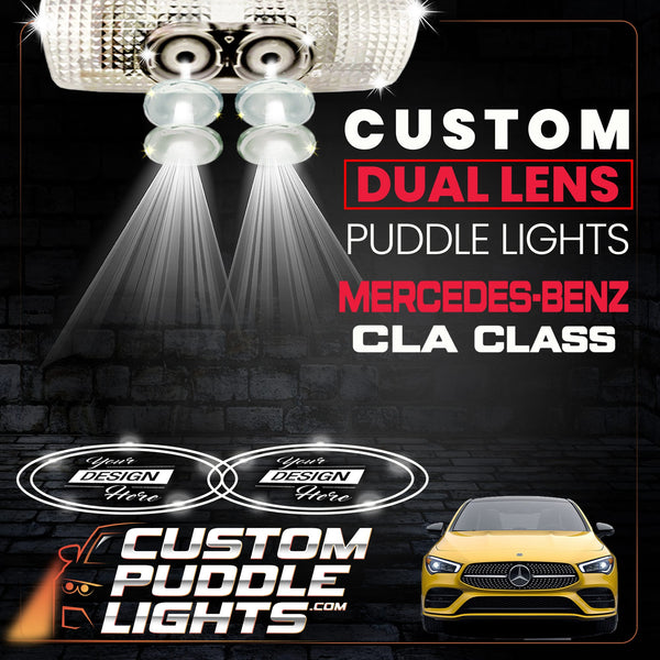 Custom Puddle Lights Custom Dual Lens LED Courtesy Door Projector Puddle Lights for Mercedes-Benz CLA-Class 2013-2018 Custom Design + 1 Pair - 2 Doors