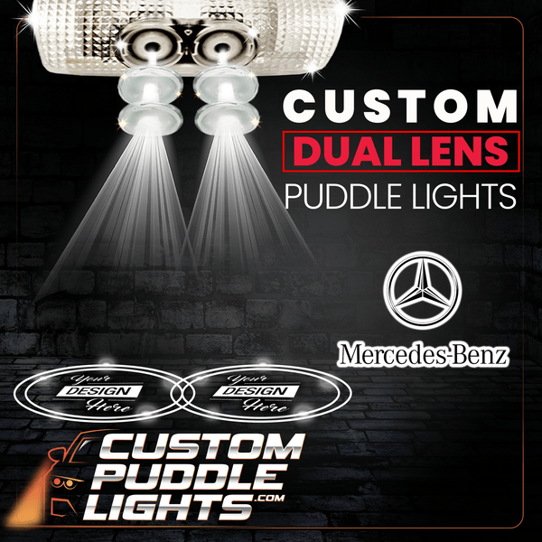 Custom Puddle Lights Custom Dual Lens LED Courtesy Door Projector Puddle Lights for Mercedes-Benz Custom Design + 1 Set - 2 Doors
