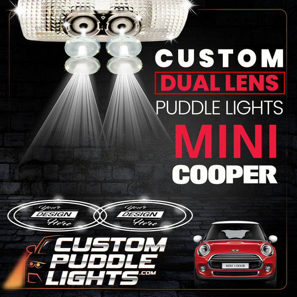 Custom Puddle Lights Custom Dual Lens LED Courtesy Door Projector Puddle Lights for Mini Cooper 2001-2023 Custom Design + 1 Pair - 2 Doors