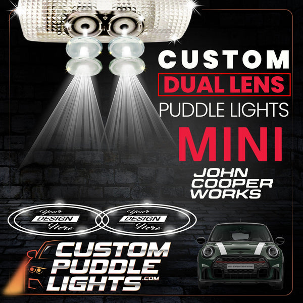 Custom Puddle Lights Custom Dual Lens LED Courtesy Door Projector Puddle Lights for Mini John Cooper Works 2008–2024 Custom Design + 1 Pair - 2 Doors