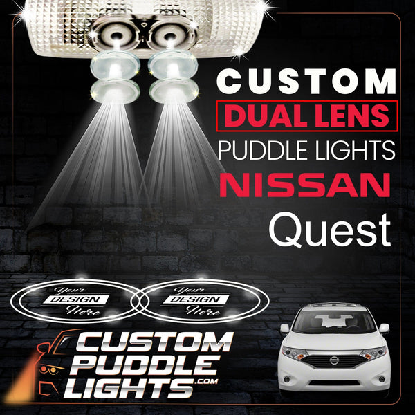 Custom Puddle Lights Custom Dual Lens LED Courtesy Door Projector Puddle Lights for Nissan Quest 2004-2017 Custom Design + 1 Pair - 2 Doors
