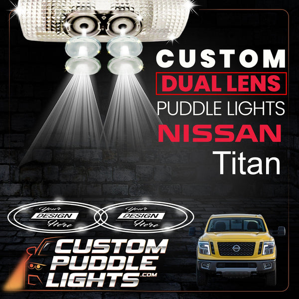 Custom Puddle Lights Custom Dual Lens LED Courtesy Door Projector Puddle Lights for Nissan Titan 2004–2024 Custom Design + 1 Pair - 2 Doors