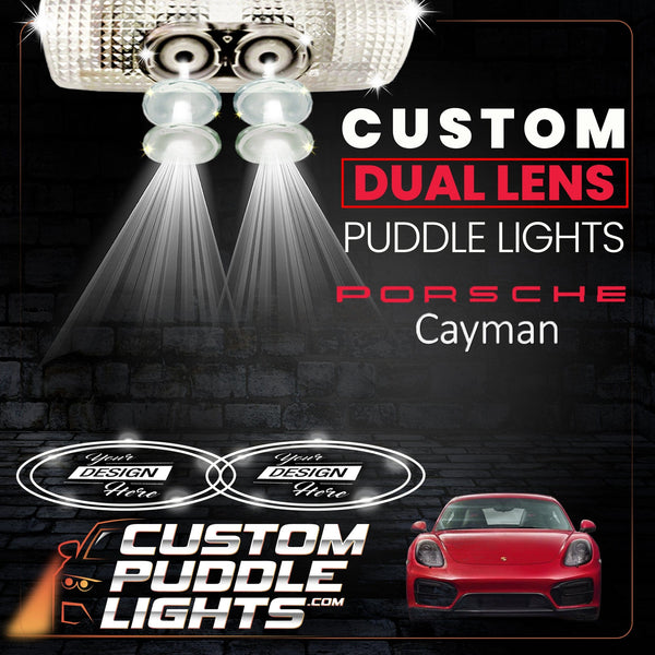 Custom Puddle Lights Custom Dual Lens LED Courtesy Door Projector Puddle Lights for Porsche Cayman 2012-2026 Custom Design + 1 Pair - 2 Doors