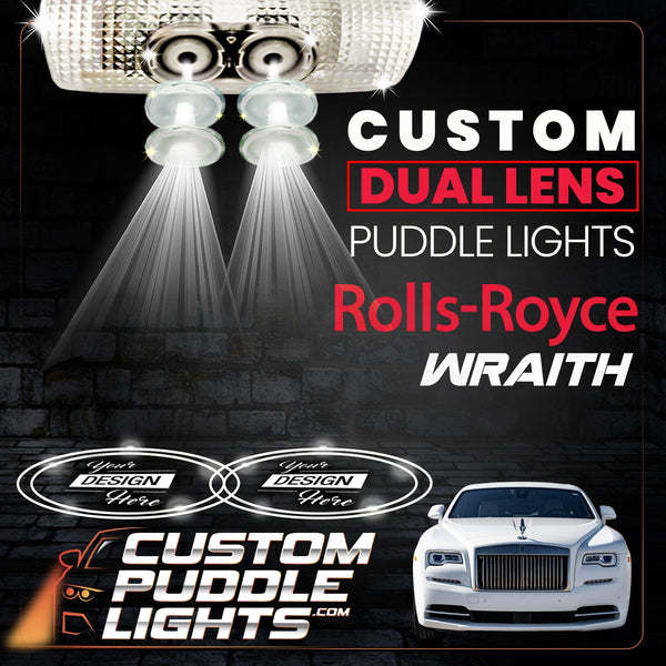 Custom Puddle Lights Custom Dual Lens LED Courtesy Door Projector Puddle Lights for Rolls Royce Wraith 2014-2023 Custom Design + 1 Pair - 2 Doors