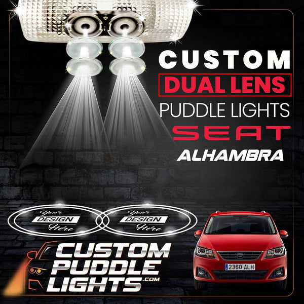 Custom Puddle Lights Custom Dual Lens LED Courtesy Door Projector Puddle Lights for SEAT Alhambra Mk2 2012-2020 Custom Design + 1 Pair - 2 Doors