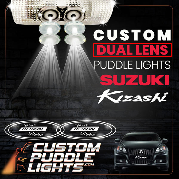 Custom Puddle Lights Custom Dual Lens LED Courtesy Door Projector Puddle Lights for Suzuki Kizashi 2009-2016 Custom Design + 1 Pair - 2 Doors