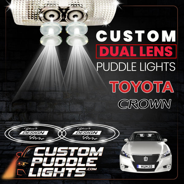 Custom Puddle Lights Custom Dual Lens LED Courtesy Door Projector Puddle Lights for Toyota Crown 2003–2026 Custom Design + 1 Pair - 2 Doors