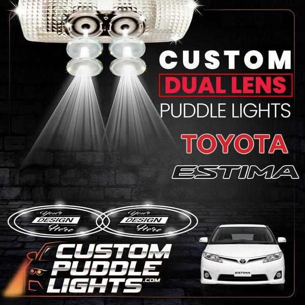 Custom Puddle Lights Custom Dual Lens LED Courtesy Door Projector Puddle Lights for Toyota Estima 2006-2019 Custom Design + 1 Pair - 2 Doors
