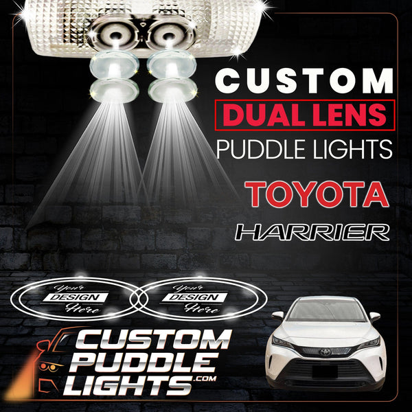 Custom Puddle Lights Custom Dual Lens LED Courtesy Door Projector Puddle Lights for Toyota Harrier 2014-2026 Custom Design + 1 Pair - 2 Doors