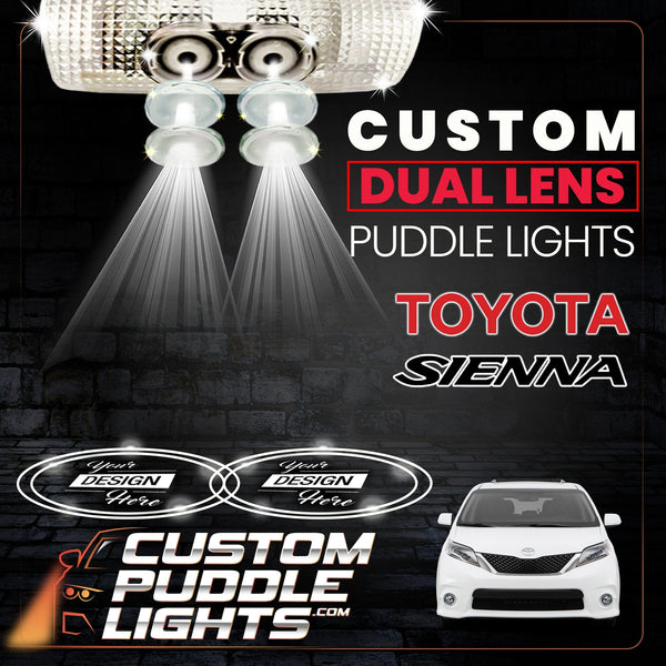 Custom Puddle Lights Custom Dual Lens LED Courtesy Door Projector Puddle Lights for Toyota Sienna 2011-2026 Custom Design + 1 Pair - 2 Doors