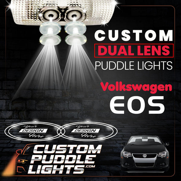 Custom Puddle Lights Custom Dual Lens LED Courtesy Door Projector Puddle Lights for Volkswagen EOS 2006-2016 Custom Design + 1 Pair - 2 Doors