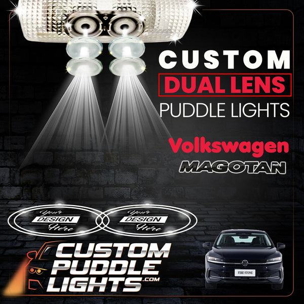 Custom Puddle Lights Custom Dual Lens LED Courtesy Door Projector Puddle Lights for Volkswagen Magotan 2006-2023 Custom Design + 1 Pair - 2 Doors