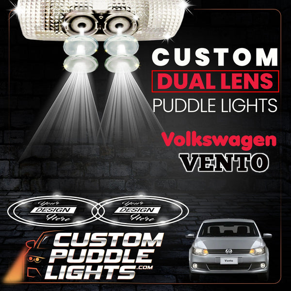 Custom Puddle Lights Custom Dual Lens LED Courtesy Door Projector Puddle Lights for Volkswagen Vento 2010–2022 Custom Design + 1 Pair - 2 Doors