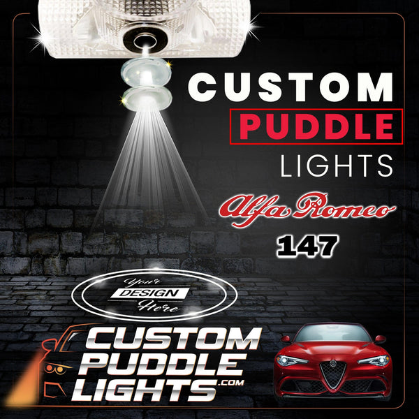 Custom Puddle Lights Custom LED Courtesy Door Projector Puddle Lights for Alfa Romeo 147 2003-2010 Custom Design + 1 Pair 2 Doors